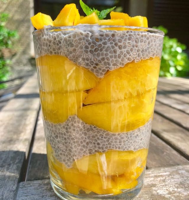 Pudding de chía y melocotón