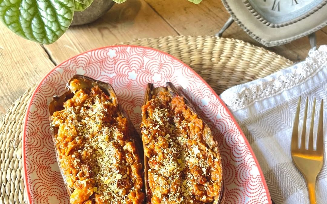 Albergínies farcides veggy