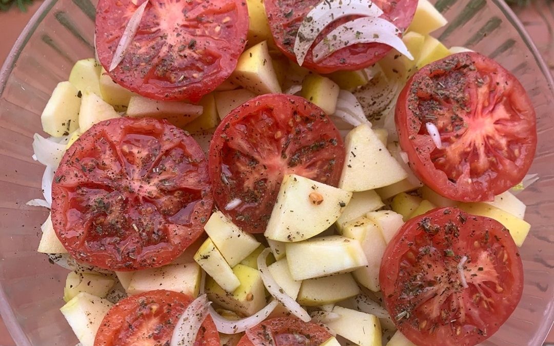 Guarnició de vegetals i fruita